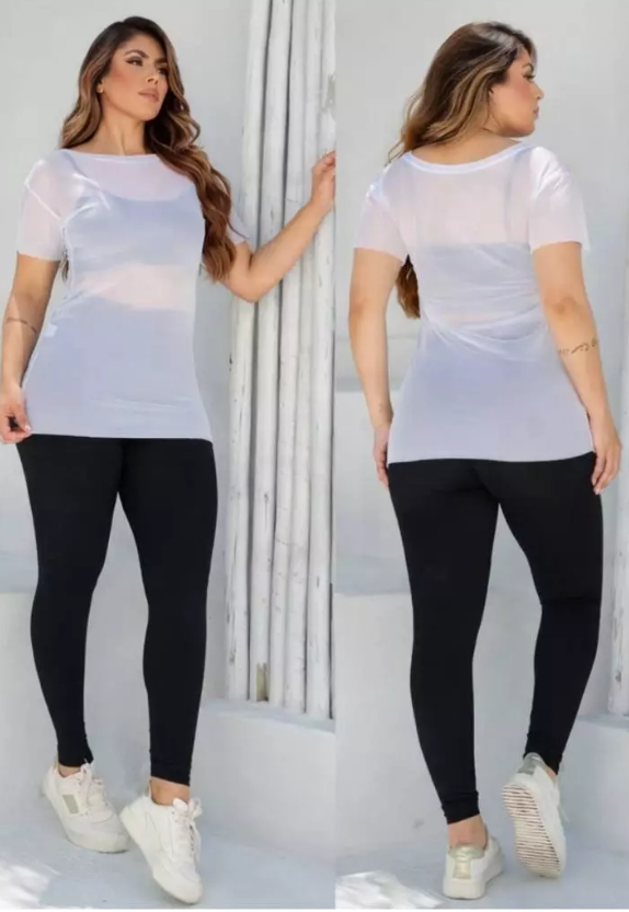 Eleve o seu estilo nos treinos com a Blusa Tule VanUnique (Veste até o 46)!